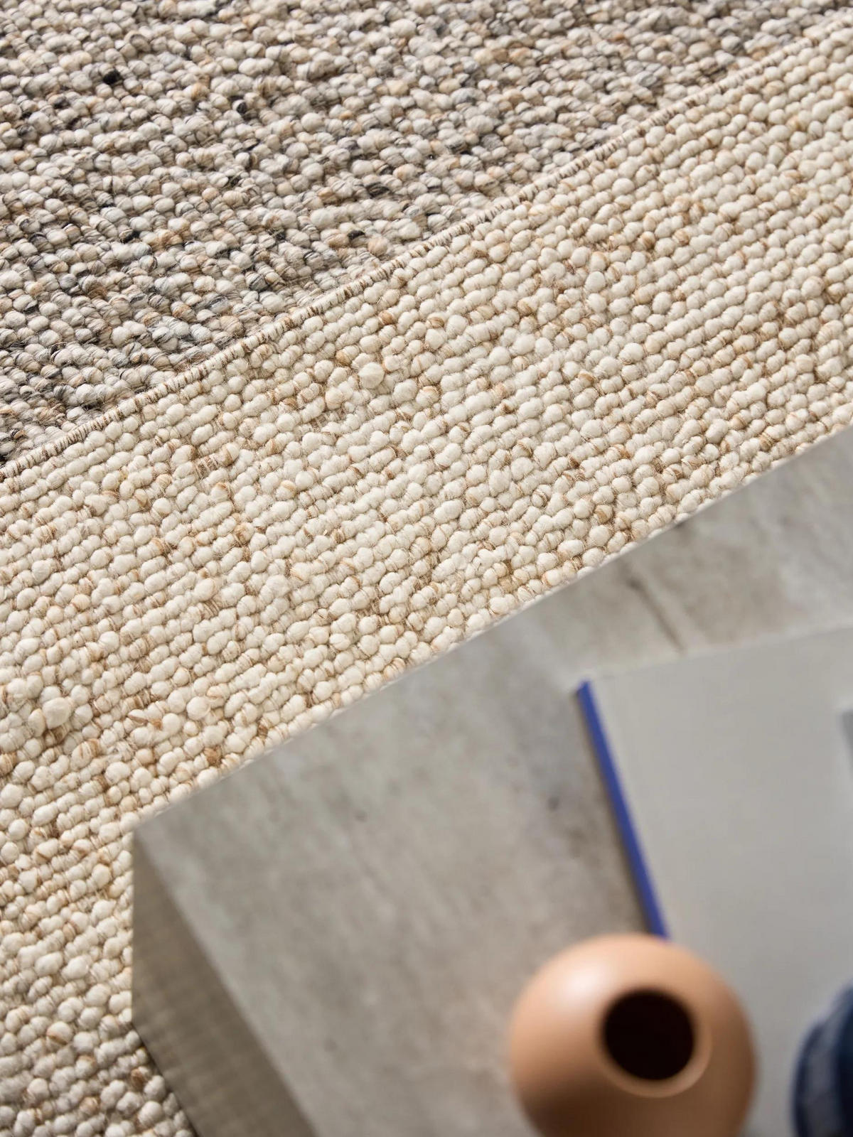 WOLLTEPPICH Patch Braun 120x170 cm - Braun, Naturmaterialien/Textil (120/170cm) - benuta Pure