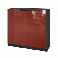 KOMMODE Logan Fronten in Bordeaux Hochglanz - Bordeaux, Holzwerkstoff (82/78/37cm) - Vladon