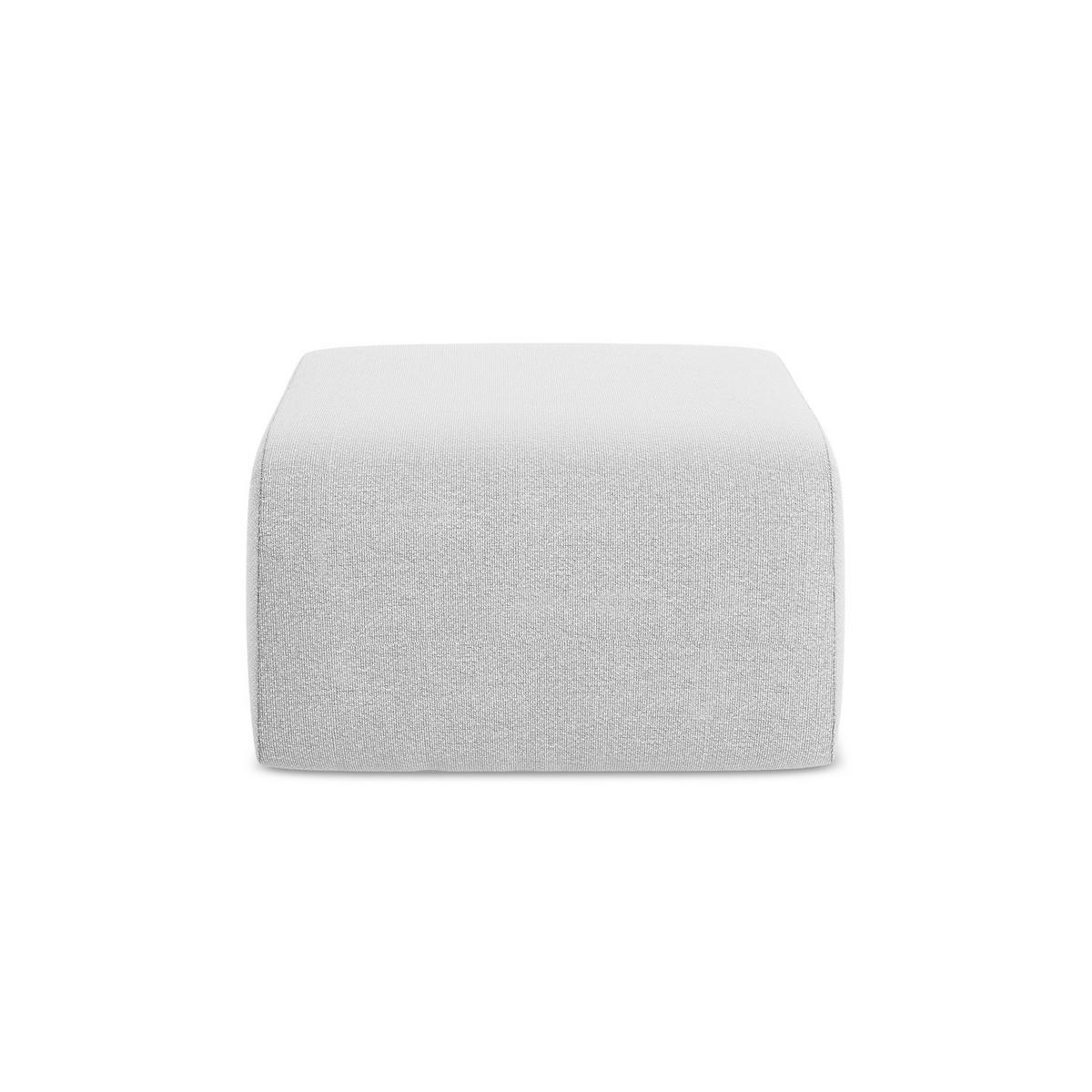 POUF Bouclé Stoff Grau - Silberfarben/Schwarz, Holzwerkstoff/Kunststoff (72/42/94cm) - LaMiaSofa