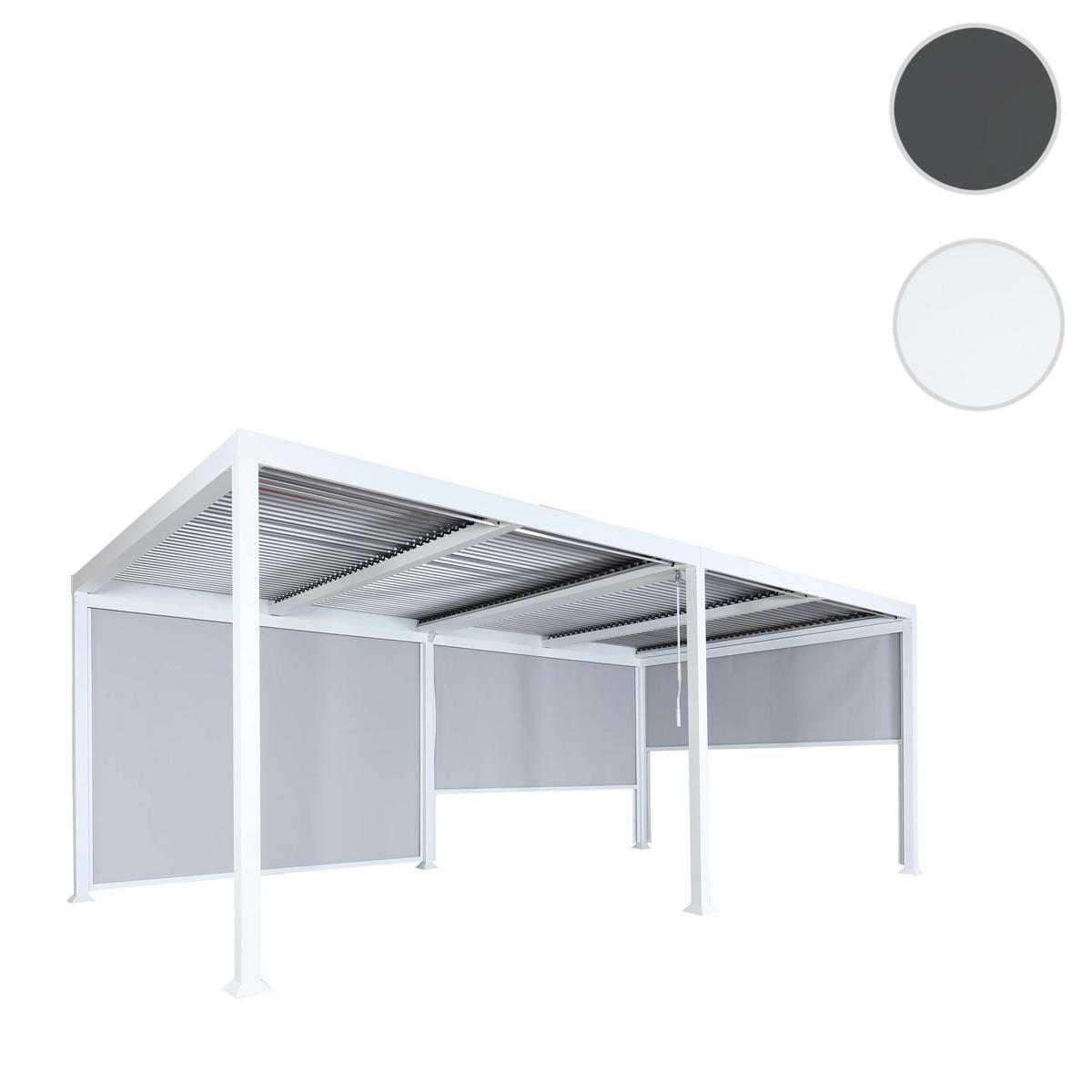 ALU PERGOLA MIT SEITENWAND Weiß - Weiß, Metall (590/224/306cm) - MCW