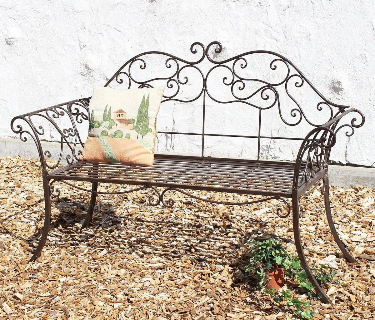 GARTENBANK 2-Sitzer Metall Braun 146/50/98 cm - Braun, Metall (146/98/50cm) - DanDiBo