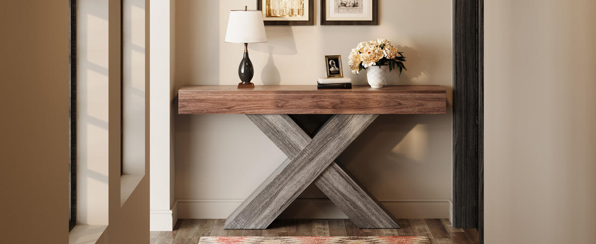 KONSOLENTISCH Nussbaum 140/30/80 cm - Walnussfarben, Holzwerkstoff (30/140/80cm) - PANGIVO