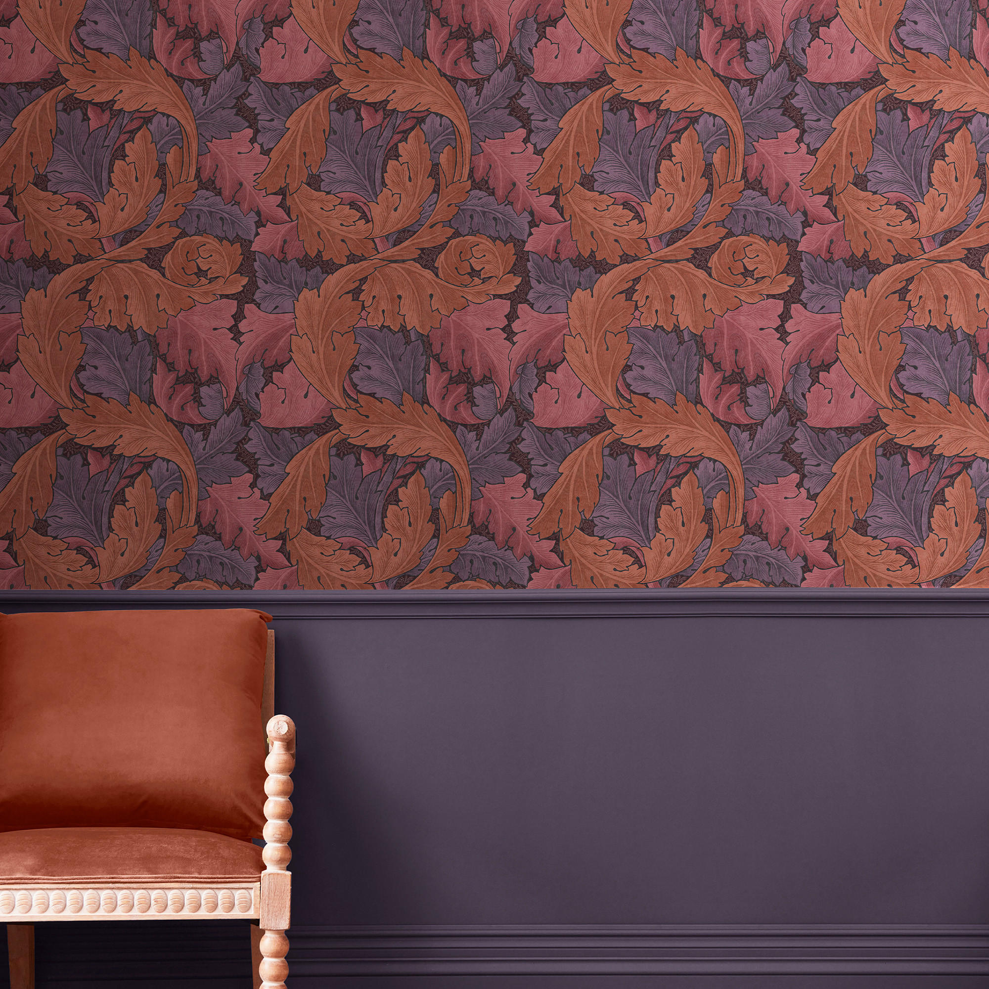VLIESTAPETE Akanthus Pflaume - Lila, Papier/Kunststoff (52/1000cm) - Graham & Brown