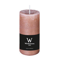 STUMPENKERZE Rustik Marble Style Rosenholz 120 x Ø 58 mm, 1 Stück - Rosa, Paraffin (12cm) - Wiedemann Kerzen