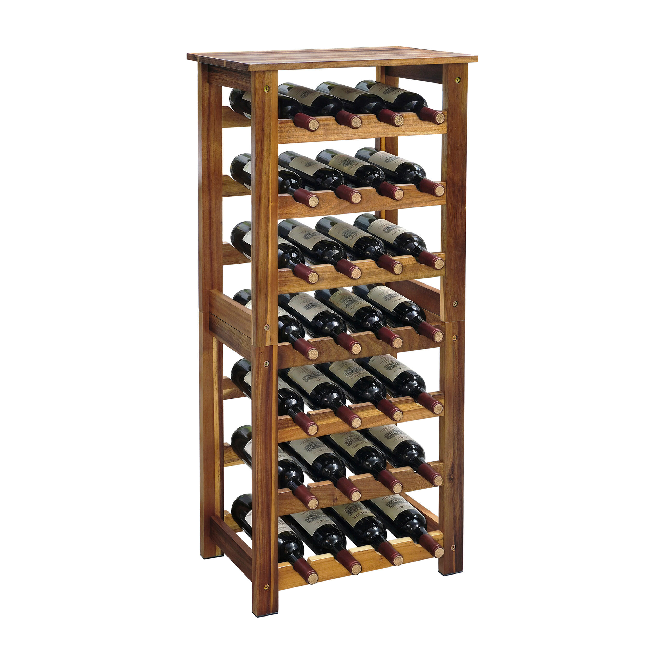 WEINREGAL - Braun, Holz (43/91.5/22cm) - Relaxdays