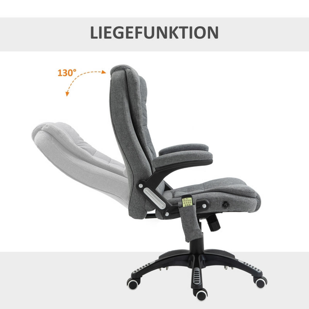 DREHSTÜHLE Massagesessel ergonomisch Grau - Grau, Metall (72/120/68cm) - SHOPENTRA