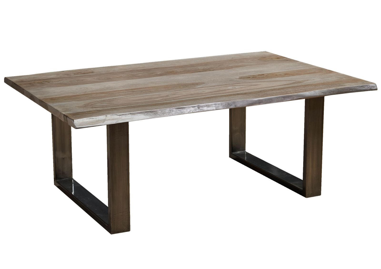 COUCHTISCH Sheesham 120x80x45 smoked oak lackiert Plattenstärke 2,5cm FREEFORM #0203 - Grau, Holzwerkstoff (120/60/45cm) - Massivmoebel24