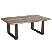 COUCHTISCH Sheesham 120x80x45 smoked oak lackiert Plattenstärke 2,5cm FREEFORM #0203 - Grau, Holzwerkstoff (120/60/45cm) - Massivmoebel24