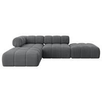 ECKSOFA modulares Sofa Kerru-L1 - 285x190x70 cm Dunkelgrau Cord - Dunkelgrau, Holzwerkstoff/Textil (285/190cm) - ALTDECOR