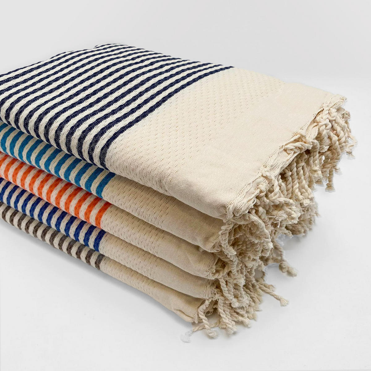 HAMMAMTUCH Traditionelle Yadara 100x200 190g/m² grün - Grün, Textil (100/200cm) - LE COMPTOIR DE LA PLAGE