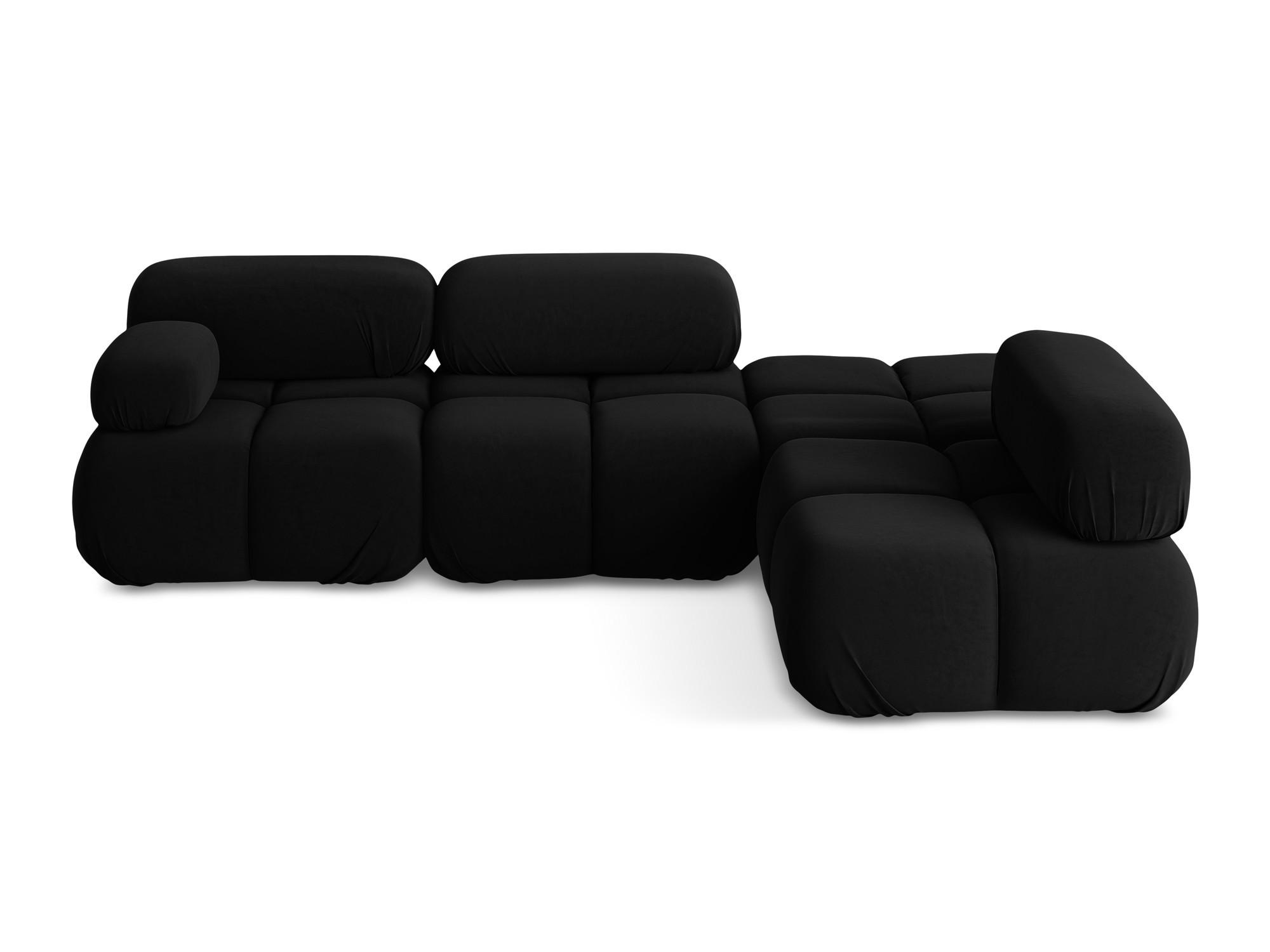 ECKSOFA Rechts Samt Stoff Schwarz - Schwarz/Orange, Kunststoff/Textil (285/190cm) - Makamii