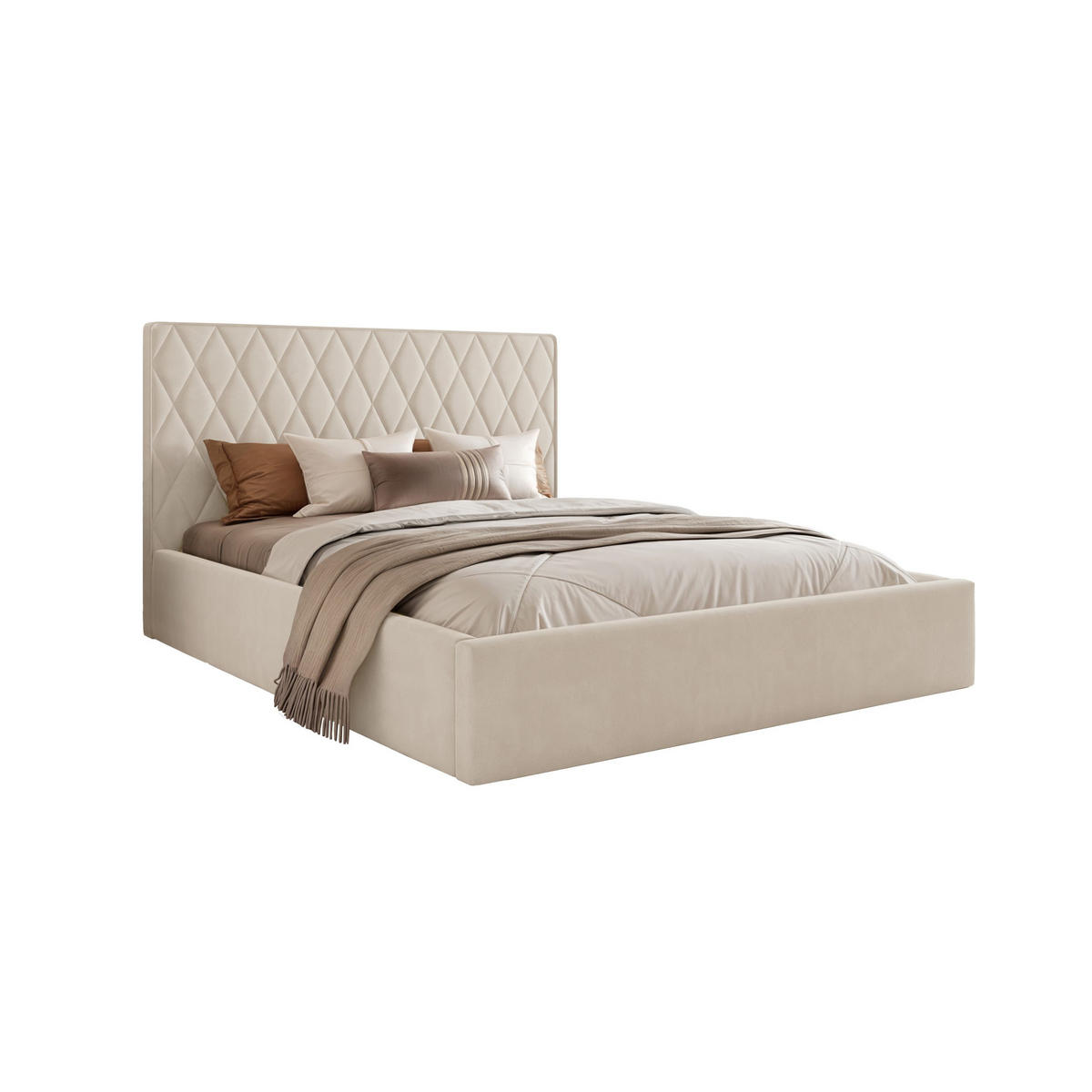 POLSTERBETT Cupo 180x200 cm, Creme - Creme, Textil (180/200cm) - Fedve