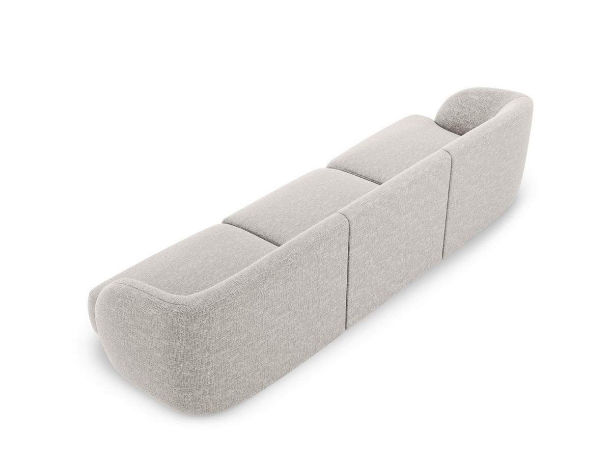 SOFA Miley aus Chenille-Stoff hellgrau 3 Sitzplätze - Hellgrau, Textil (90/70/255cm) - Micadoni