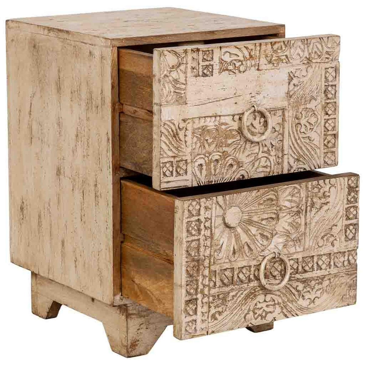 BEISTELLTISCH aus holz 37x40x56cm - Beige, Holz (37/56/40cm) - Wanderlust