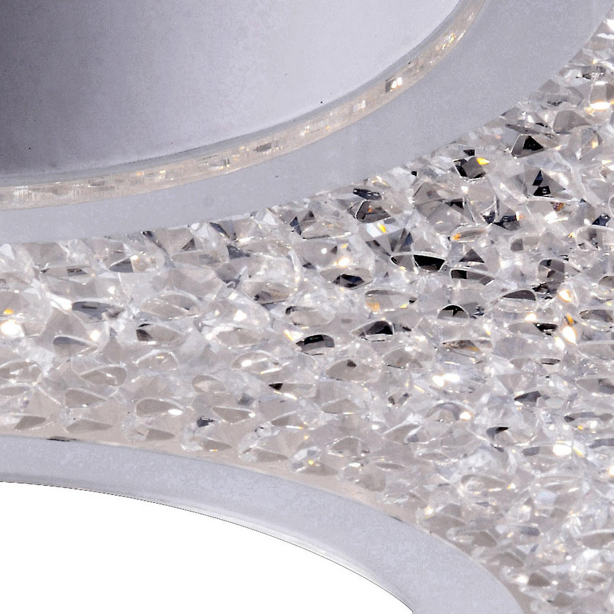 LED DECKENLEUCHTE Kristalle Weiß Metall - Weiß, Glas (37/34.3/7cm) - Globo Lighting