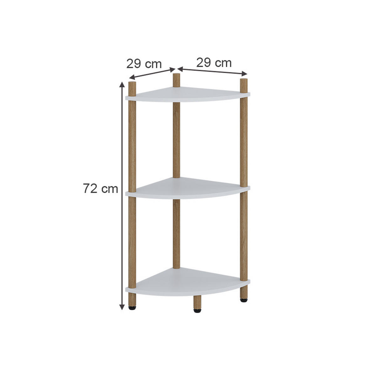 ROHOVÁ POLICE Bivio Bílá/borovice - bílá, kompozitní dřevo (29/72/29cm) - Vicco