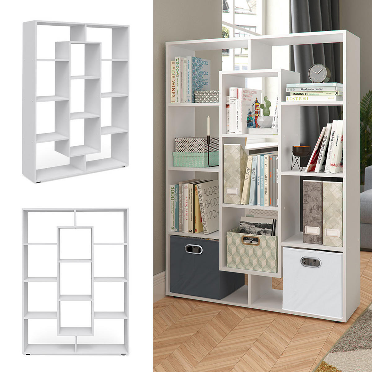 RAUMTEILER Weiß 107.2 x 143 cm - Weiß, Holzwerkstoff (107.2/143/29cm) - Vicco