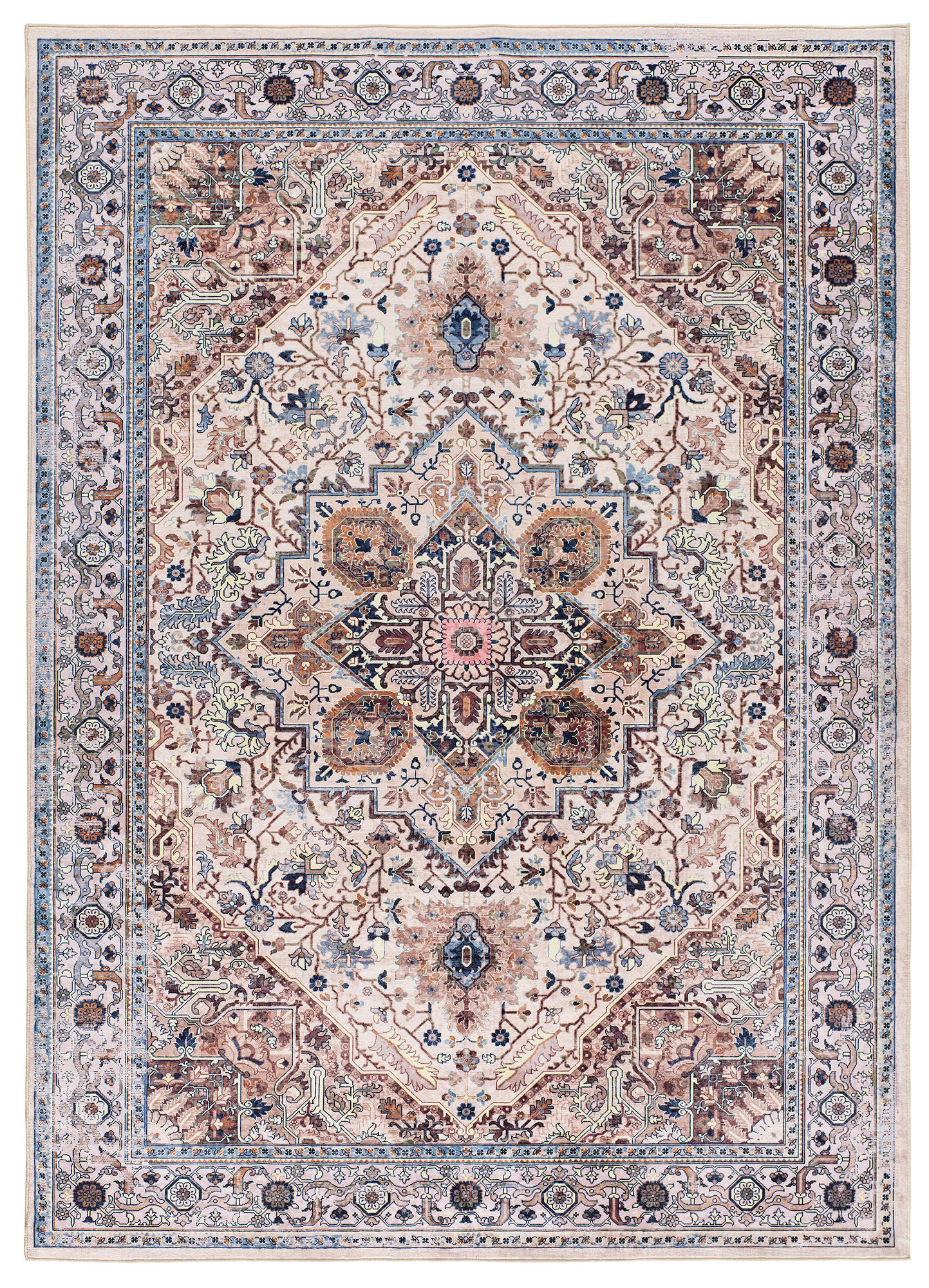 FLACHWEBETEPPICHE Creme Class 140/200 cm - Blau/Multicolor, Textil (140/200cm) - Atticgo