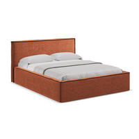 POLSTERBETT mit Bettkasten und Lattenrost 160x228 Orange - Terra cotta/Schwarz, Kunststoff/Textil (140/200cm) - Makamii
