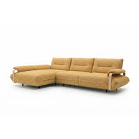 ECKSOFA ANISSA Gelb Flachgewebe - Gelb/Schwarz, Kunststoff/Textil (297/185cm) - KAWOLA
