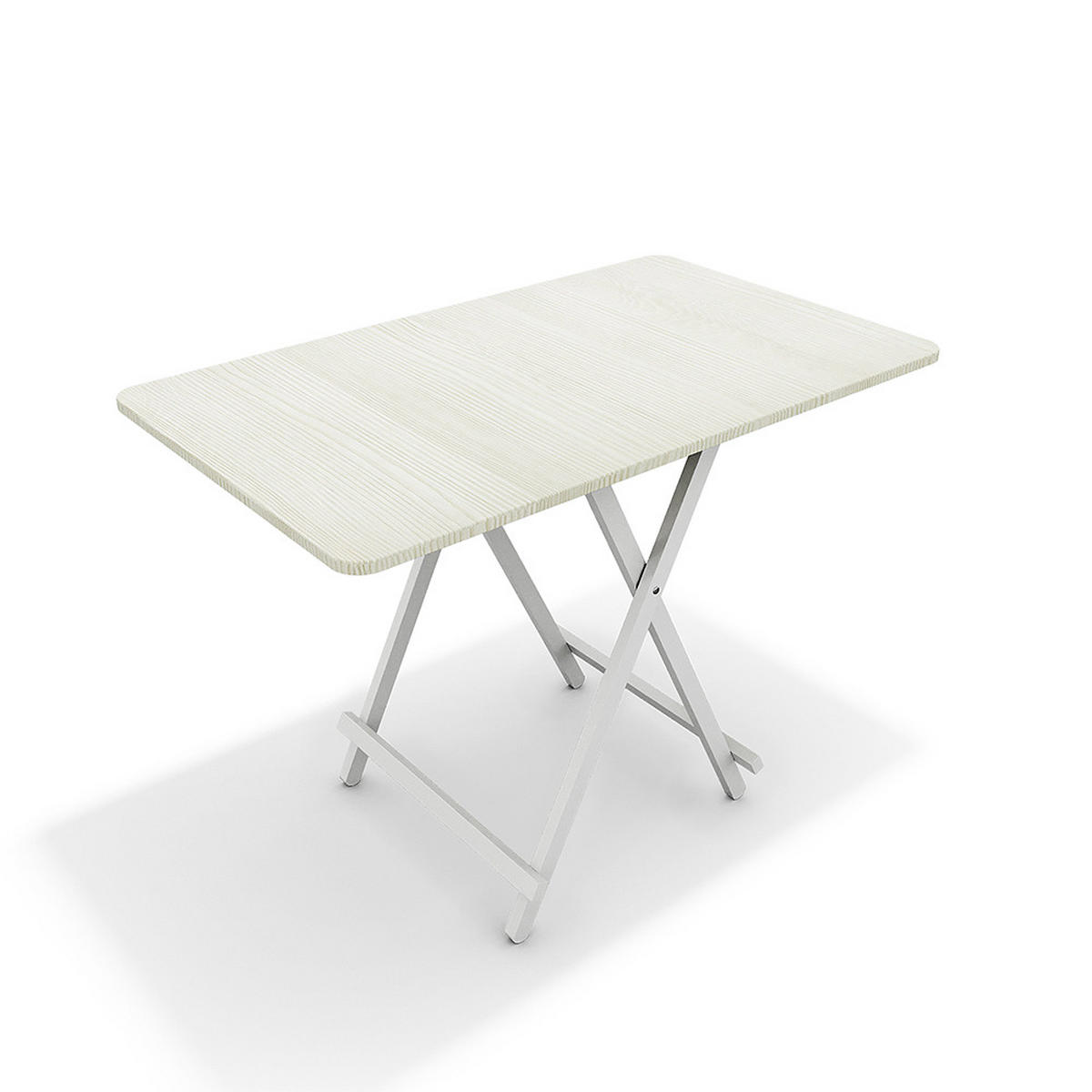 ESSTISCH Klappbar 100/60/74 cm Eisenbeine MDF Weiß - Weiß, Holzwerkstoff/Metall (60/74/100cm) - Livingandhome