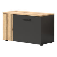 GARDEROBENBANK grau, Evoke Eiche 80 cm, Schuhbank mit 4 Fächern - Eichefarben/Anthrazit, Holzwerkstoff/Kunststoff (80/48/36cm) - Top.Furn