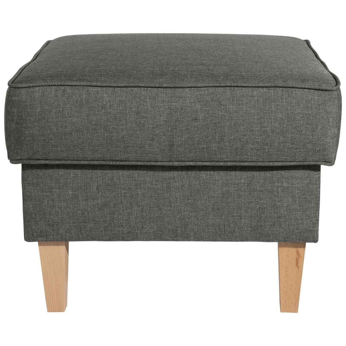 HOCKER Karlen Bezug Flachgewebe Buche natur / anthrazit - Anthrazit/Buchefarben, Kunststoff (53/45/53cm) - 58aufmkessel
