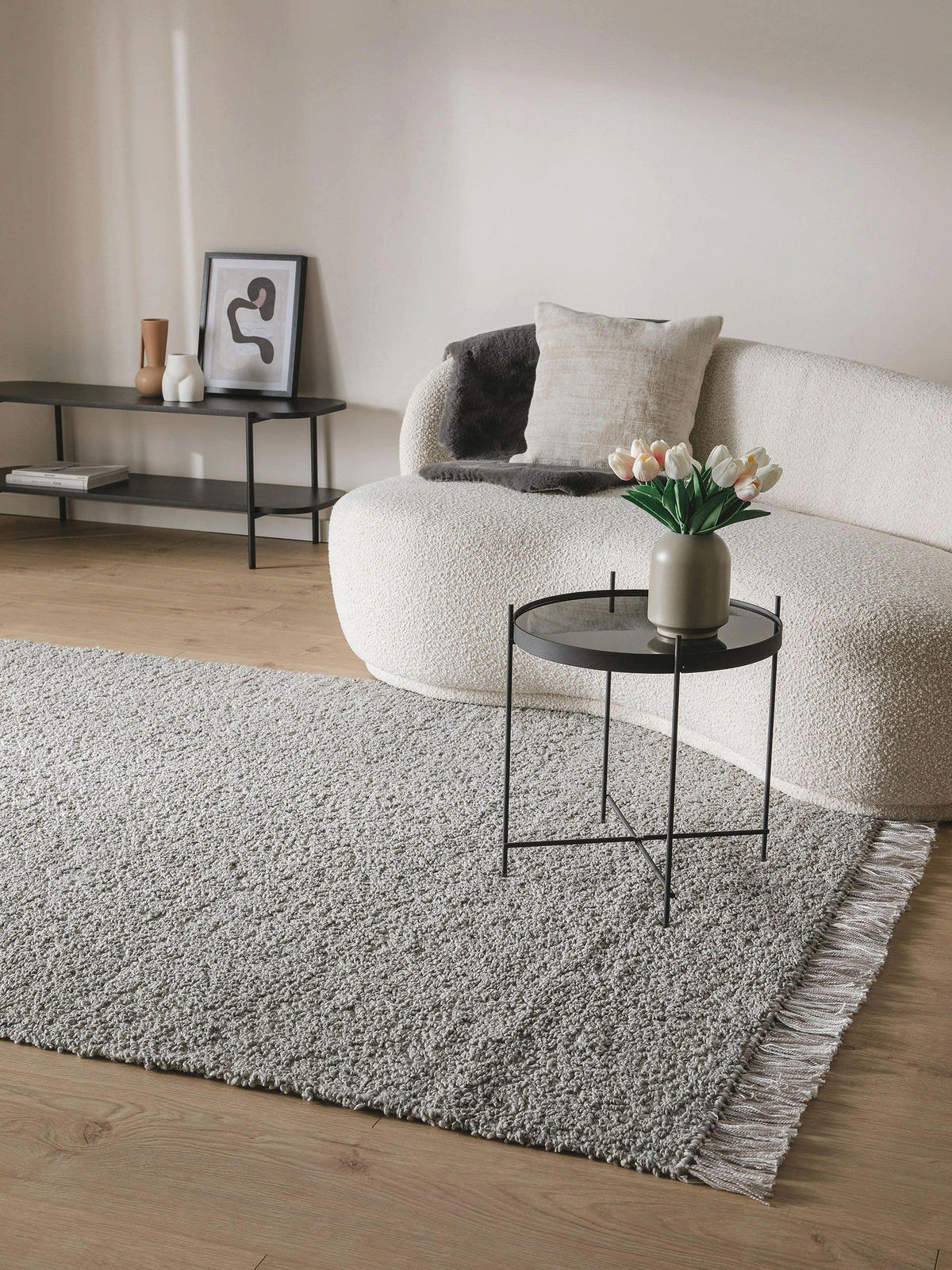 WENDETEPPICH Eddy Hellgrau 120x170 cm - Hellgrau, Textil (120/170cm) - benuta Nest