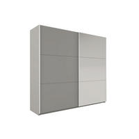 KLEIDERSCHRANK Govi 225 Platin, zweitüriger Schiebeschrank mit Spiegel - Platinfarben, Holzwerkstoff (225/215/65cm) - Bettso