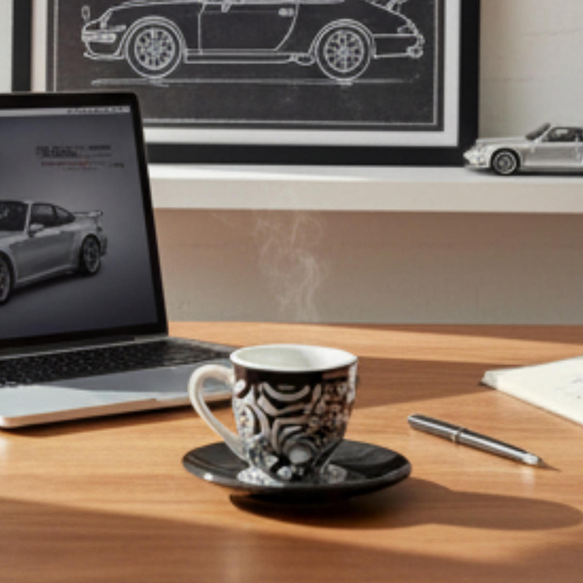 ESPRESSOTASSE 919 Hybrid Prototyp Erl König Schwarz Weiß, Limited Edition, Porzellan, Sammlertasse, Espressobecher, Design Tasse, Heißgetränke - Schwarz/Weiß, Keramik (0.08L) - Porsche