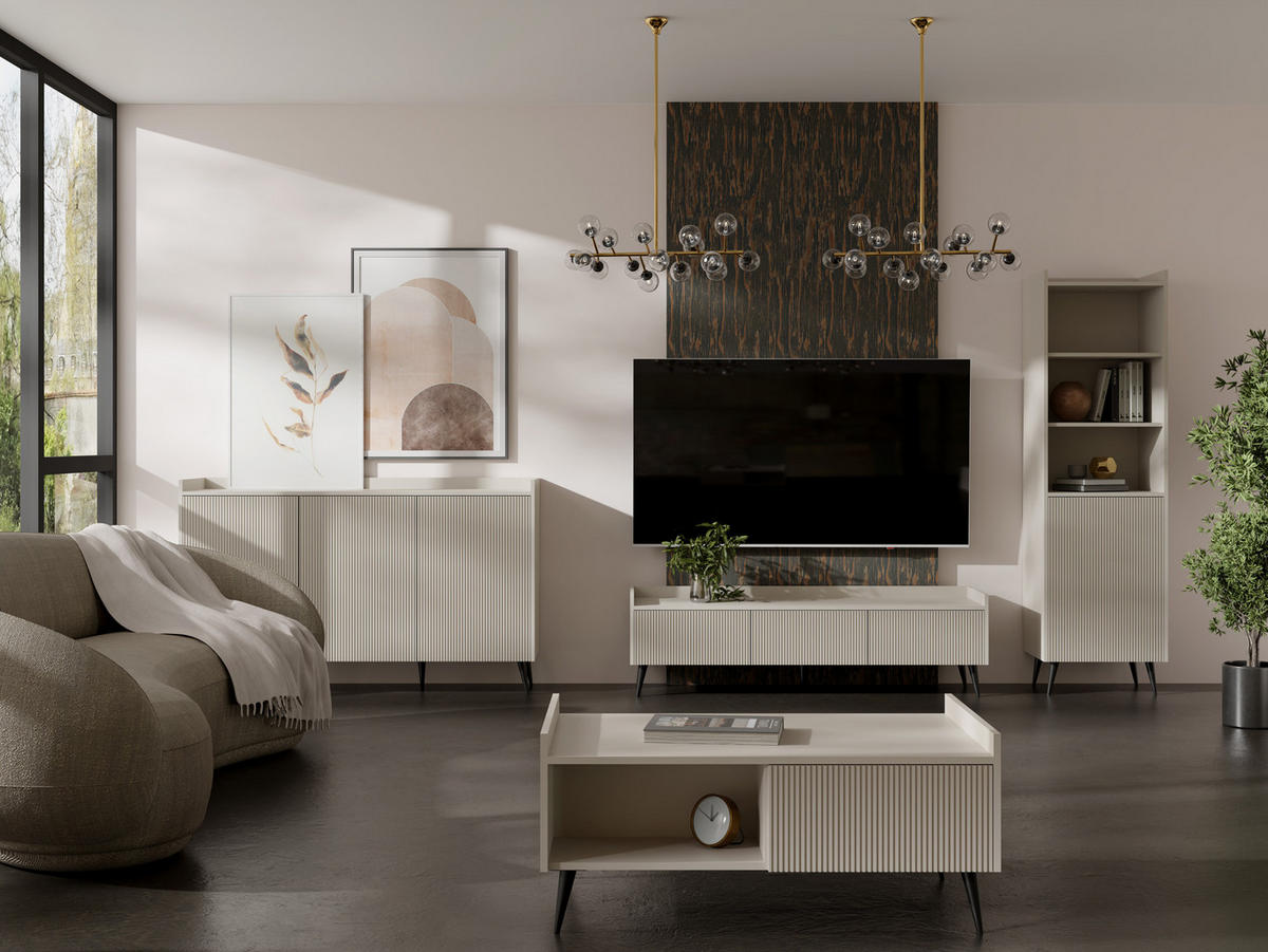 REGAL Arysa in Beige Kaschmir 52/182/41 cm - Kaschmir/Schwarz, Holzwerkstoff/Metall (52/180/41cm) - WFL GROUP