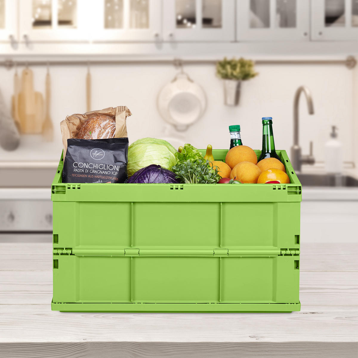 KLAPPBOX - Grün, Kunststoff (58.5/31.5/40cm) - Relaxdays