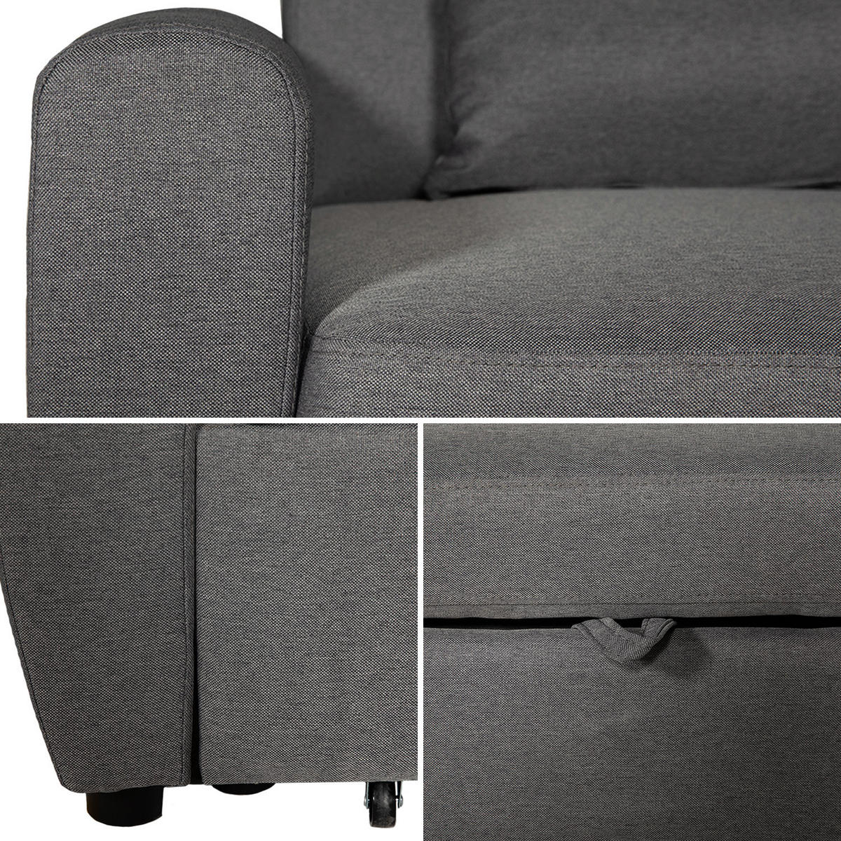 SCHLAFSOFA Matt Grau 2 Plätze - Grau, Textil (93/85/169cm) - Happy Garden