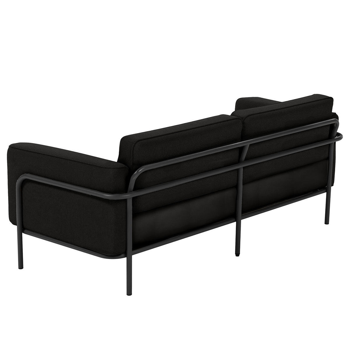 3-SITZER OUTDOOR-SOFA - Schwarz, Textil/Metall (212/76/88cm) - home24