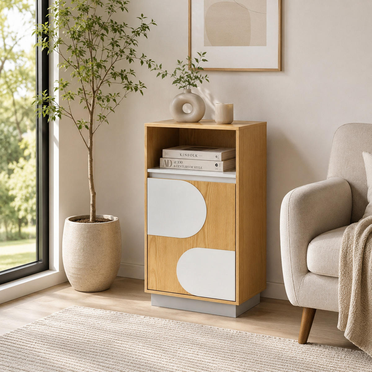 BADEZIMMERSCHRANK 85cm - Akaziefarben, Holzwerkstoff (30/85/40cm)