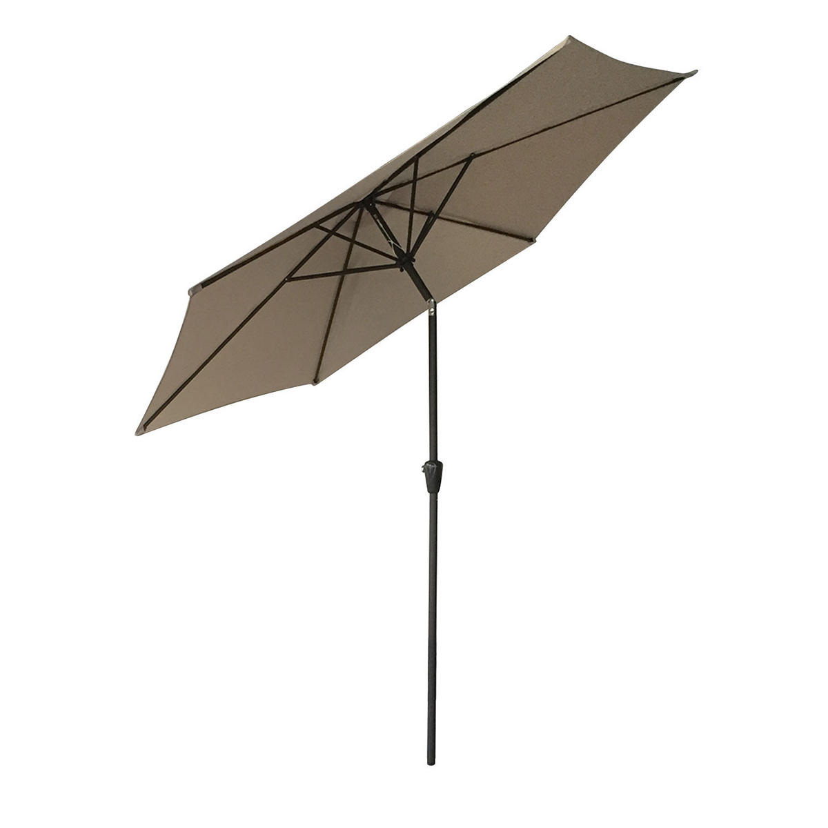 SONNENSCHIRM Hapuna Taupe Ø 270 cm - Braun, Textil (270/270cm) - Happy Garden