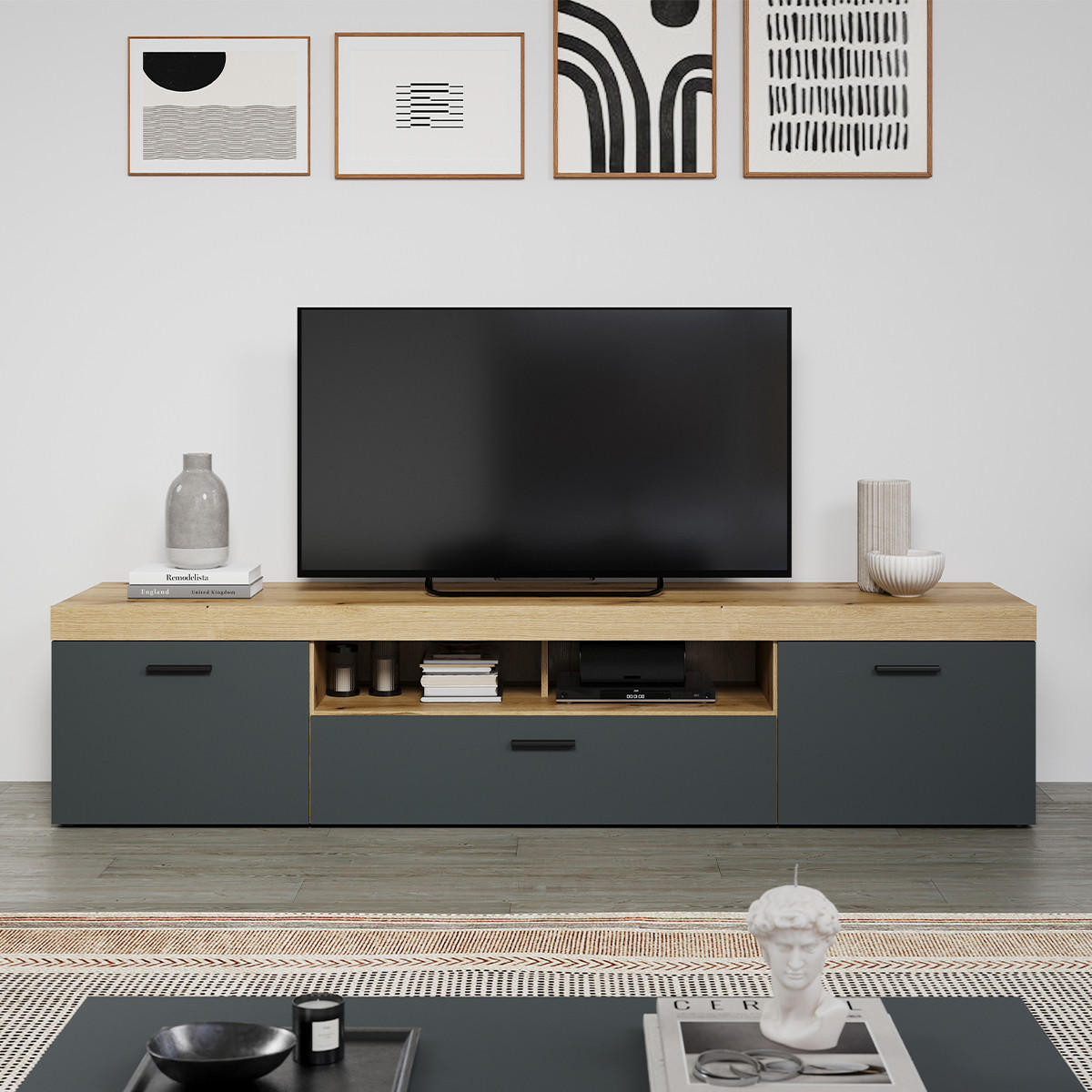 LOWBOARD Tyler Eiche Dekor - Eichefarben, Holzwerkstoff (230/52/52cm) - Trendteam