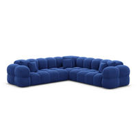 COUCH Monteverde L-Form Dunkelblau Samtstoff - Dunkelblau, Kunststoff (253/253cm)