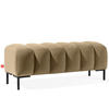 SITZHOCKER Polsterhocker PECCO, Veloursstoff - Creme/Schwarz, Holz/Textil (120/50/50cm) - KONSIMO®