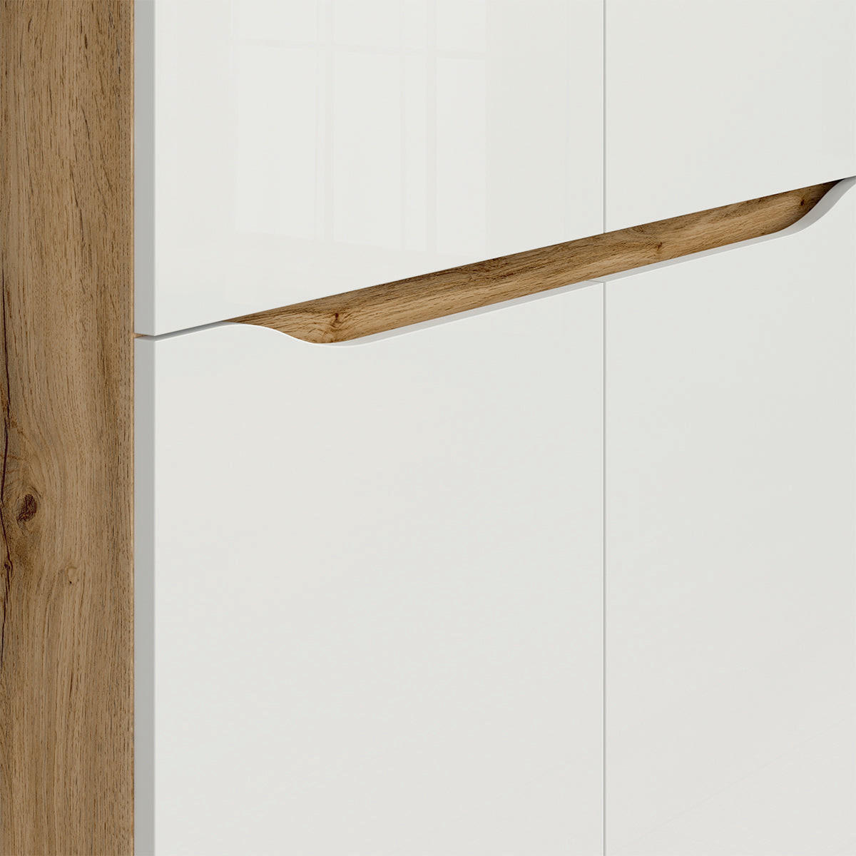 OMARA ZA OBLAČILA junij Bela in les - bela, leseni material (90/198/58cm) - Petits-meubles