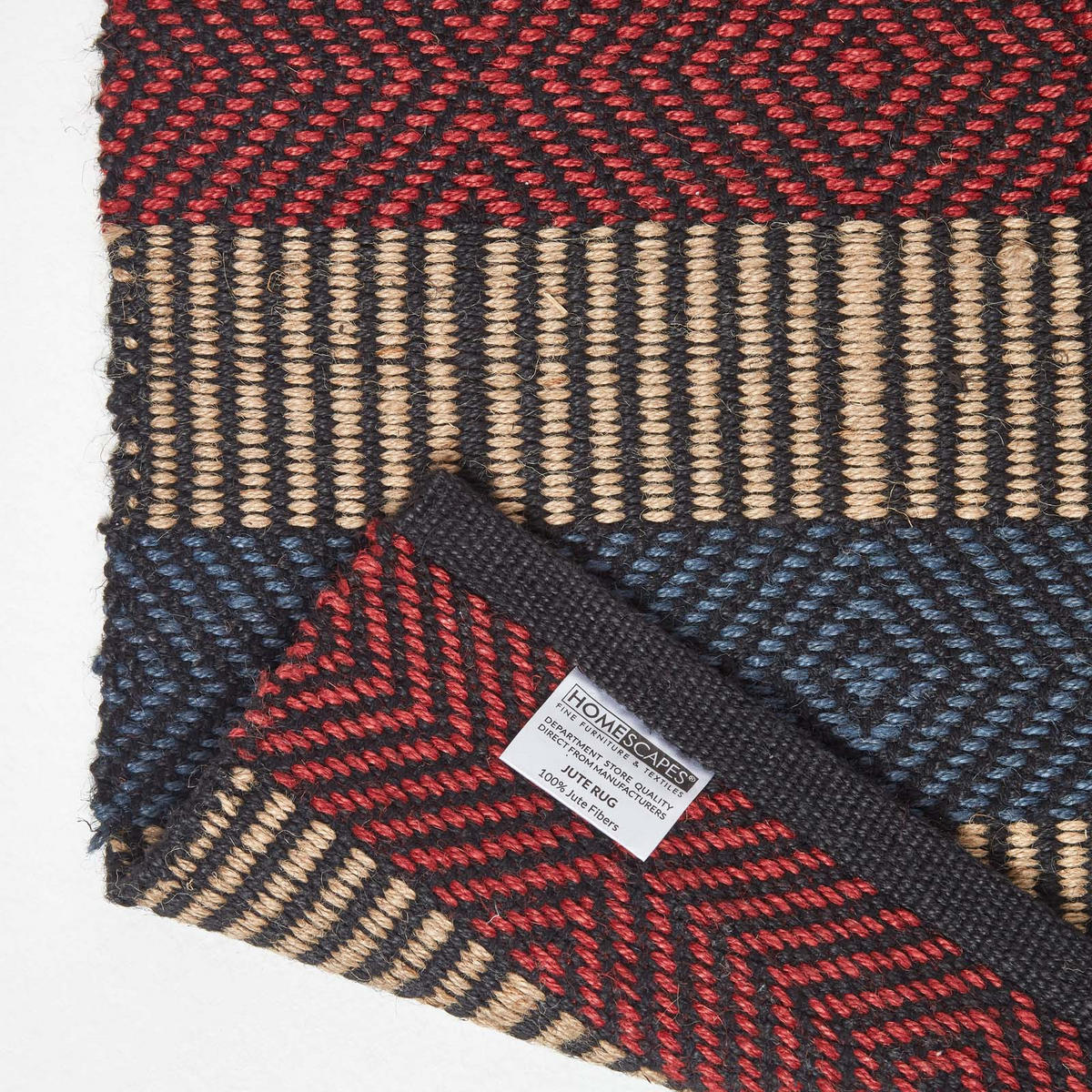 JUTETEPPICH Streifen-Muster 120/180 cm - Multicolor, Naturmaterialien (120/180cm) - Homescapes