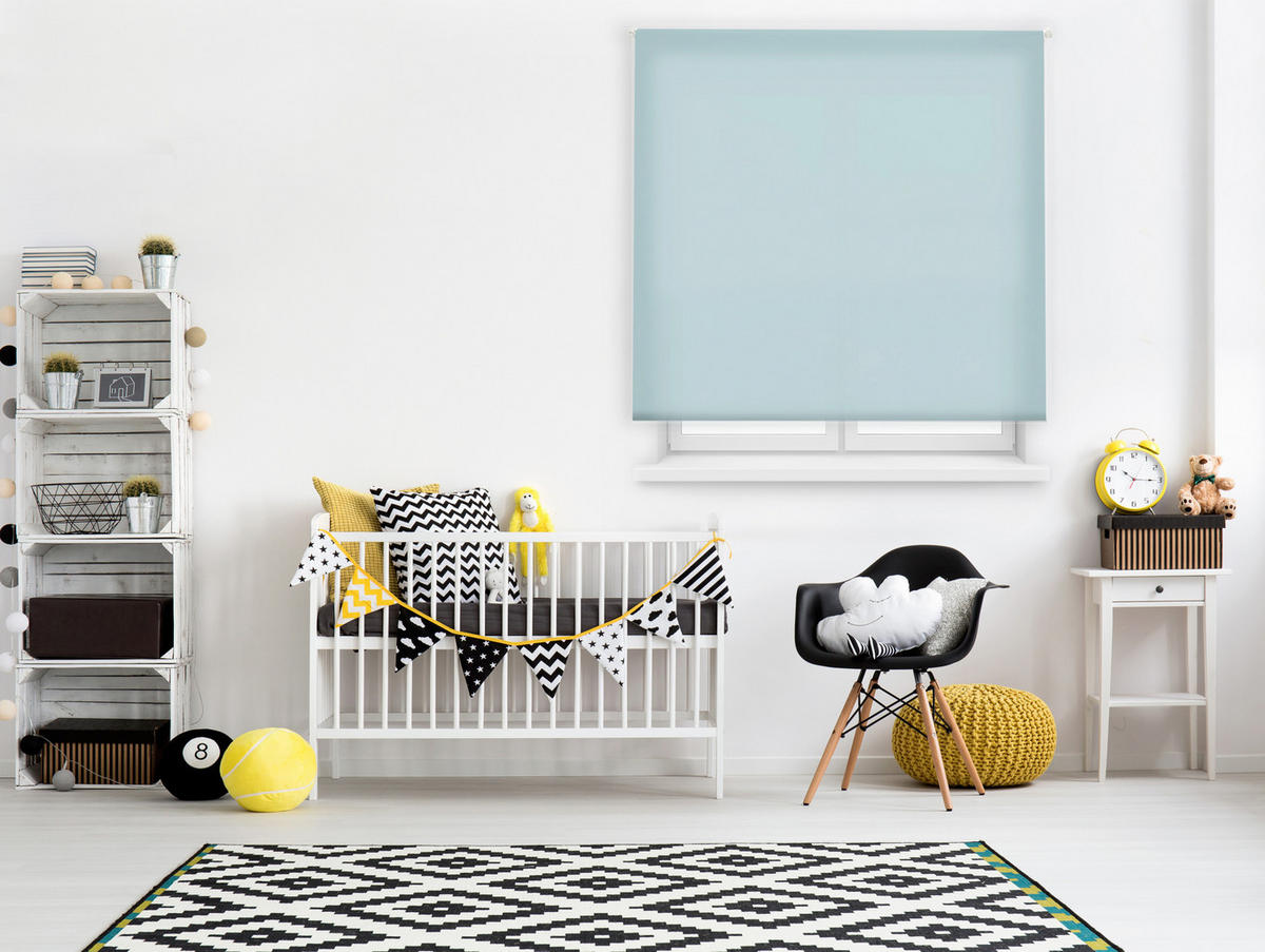 ROLLO Polyester Transluzent Hellblau 140x175 - Hellblau, Textil (140/175/1cm) - Purline