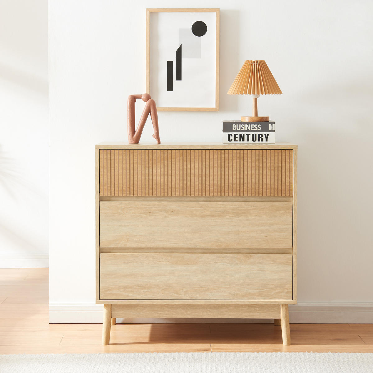 KOMMODE Landskrona - Eichefarben, Holz/Holzwerkstoff (80/79.5/40cm) - [en.casa]