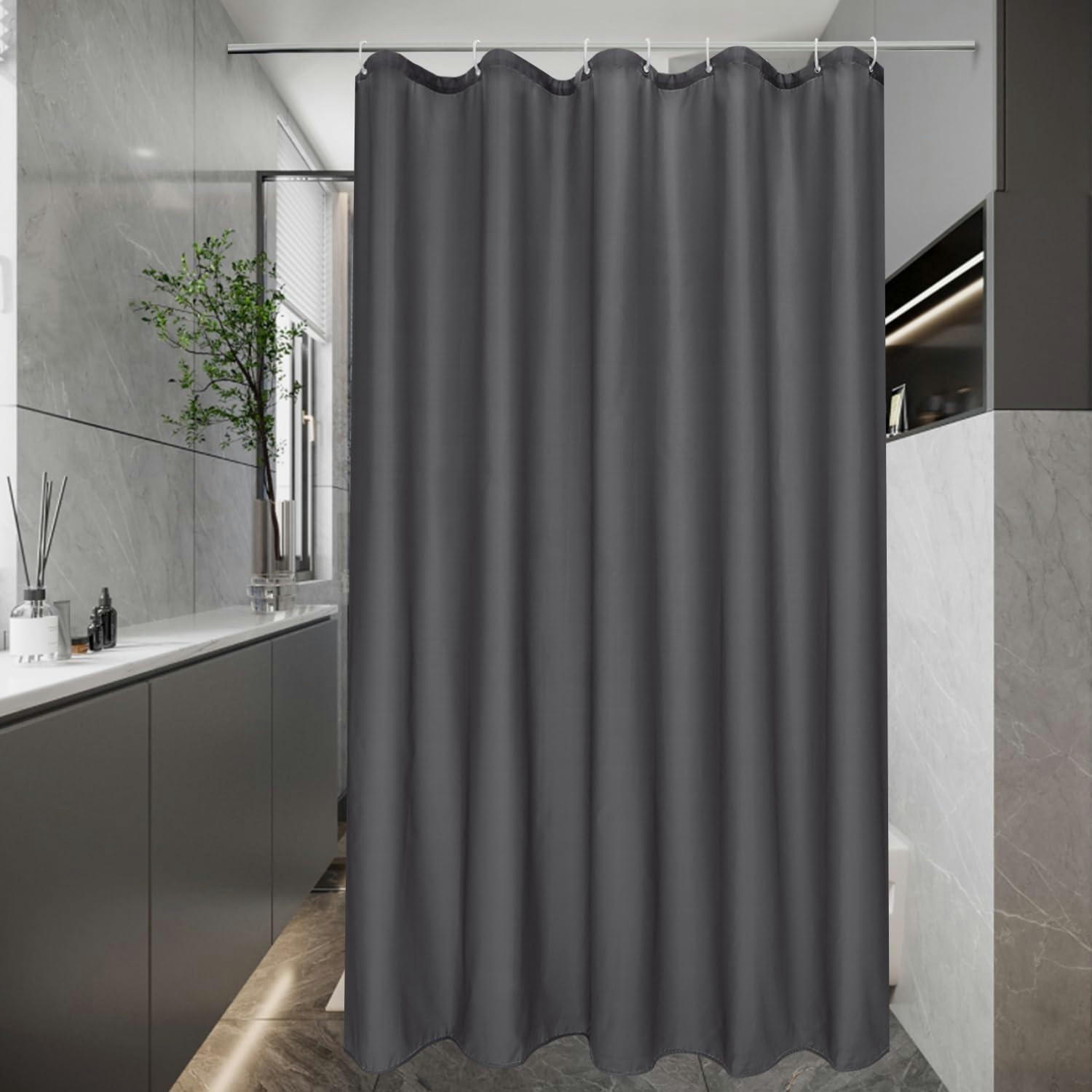 DUSCHVORHANG Textil Dunkelgrau 100 x 180 cm - Anthrazit, Textil (100/180cm)