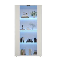 VITRINE 80x36x150 cm Weiß mit LED und 2 Türen - Weiß, Holzwerkstoff (80/150/36cm) - FLIEKS