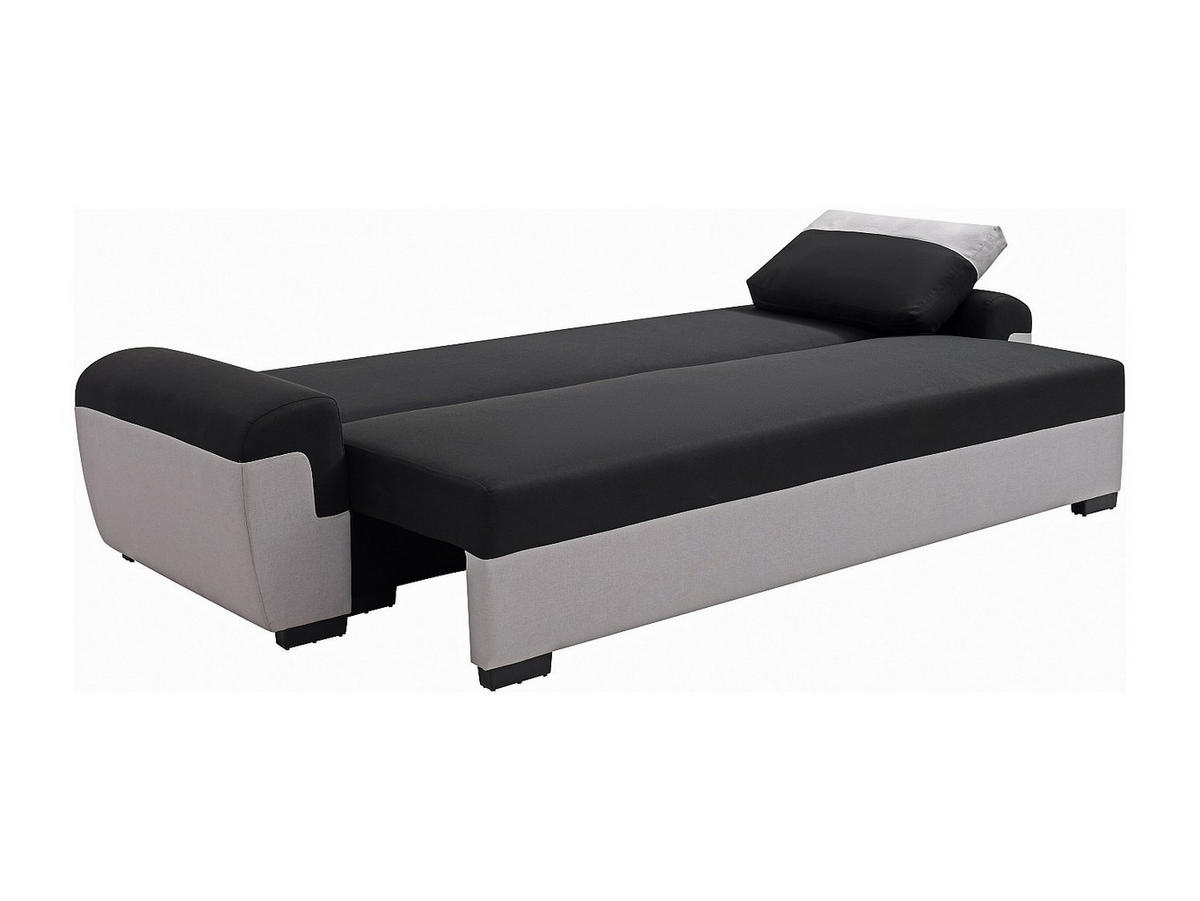SCHLAFSOFA - 3 Personen - Stoff - Schwarz - - Schwarz, Textil (260/88/90cm) - Vente-Unique