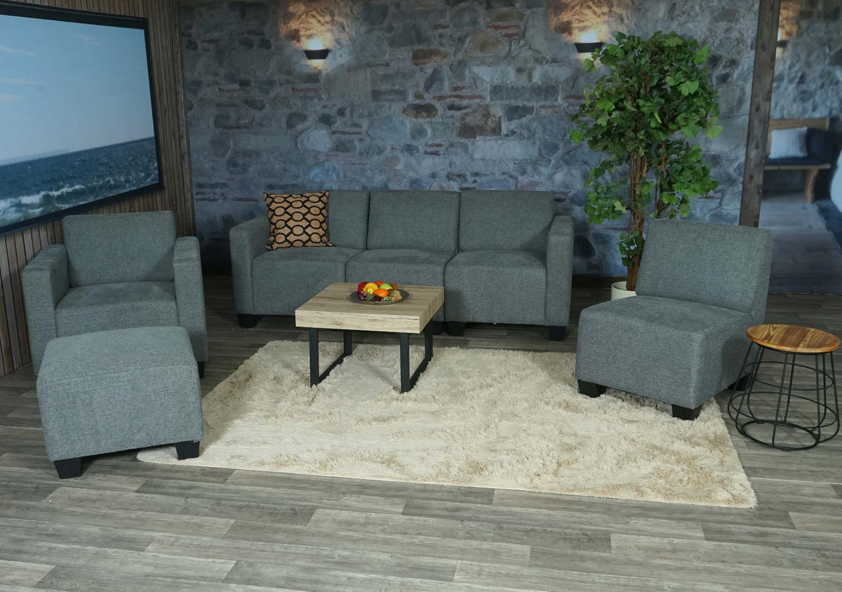 SOFA-SYSTEM Grau - Grau, Textil (193/76/72cm) - MCW