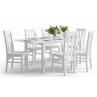 ESSZIMMER-SET Belluno Elegante 7-tlg Kiefer Weiß 150-197 / 93 / 96cm - Weiß, Holz (197/96/93cm) - Feldmann-Wohnen