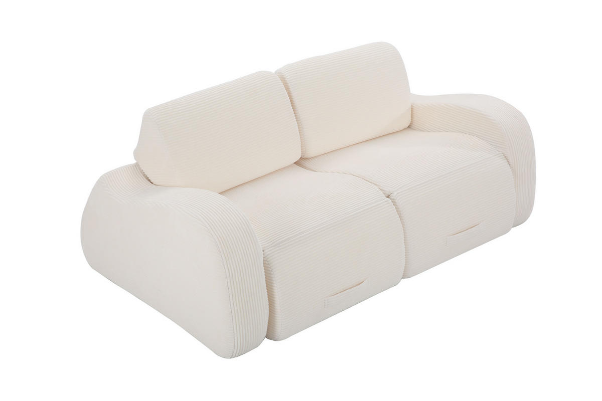 ECKSOFA 247/115/76 cm Beige mit Schlaffunktion - Beige, Textil (115/247cm) - Oxeza