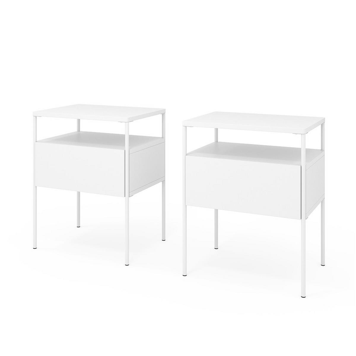 NACHTTISCH Mira Weiß 2er Set - Weiß, Holzwerkstoff (40/50/30cm) - Vicco